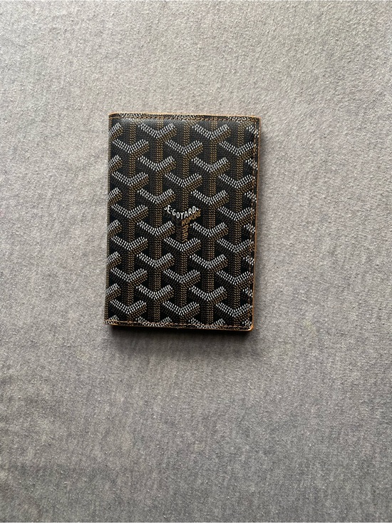 Goyard Other - Goyard Grenelle Passport Cover Holder in Black & Tan Goyardine Canvas